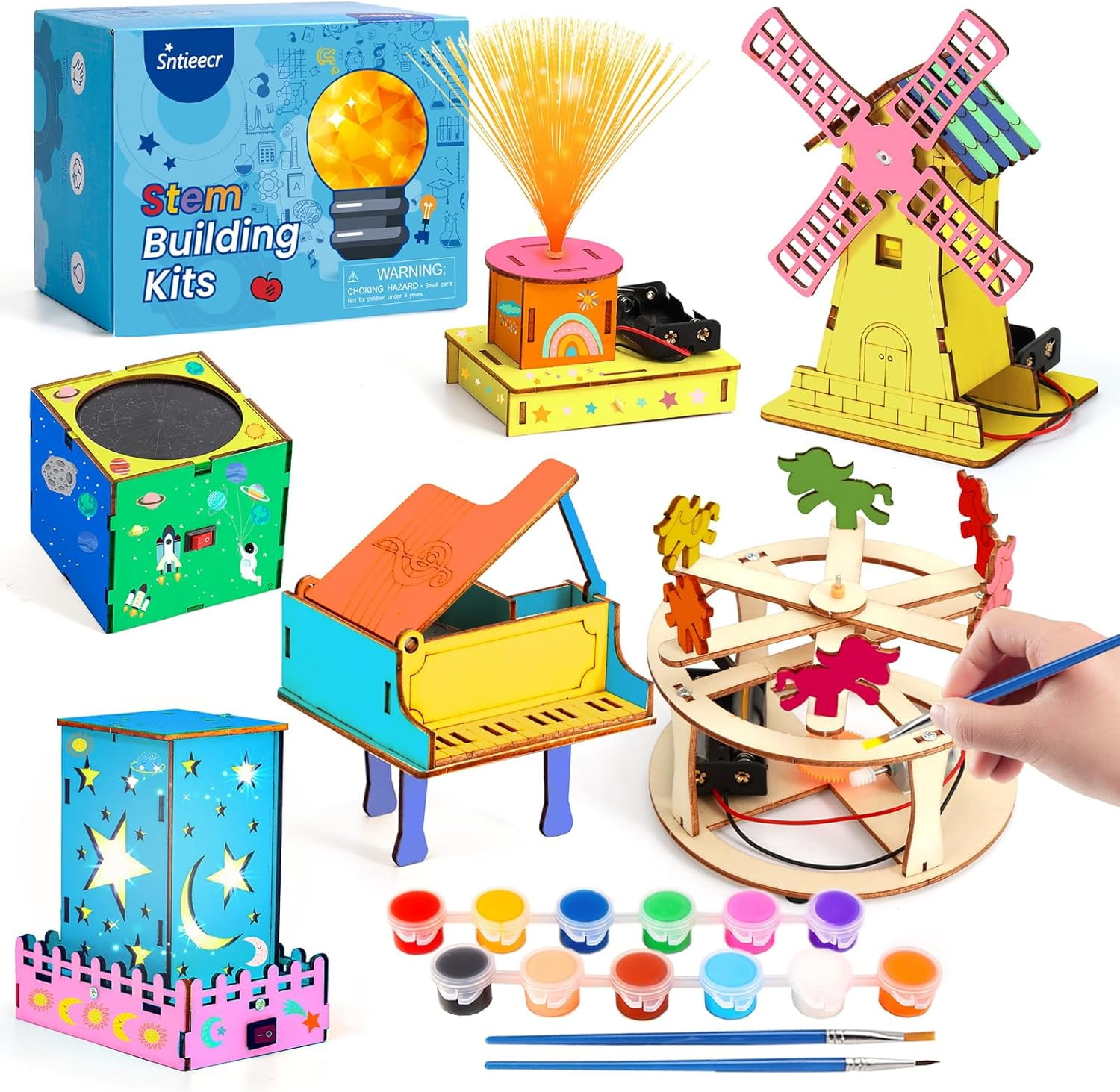 4 in 1 STEM Kits, STEM Projects for Kids Ages 8-12, Assembly 3D Wooden  Puzzles, Building Toys, DIY Educational Science Craft Model Kit, Gift for  Boys