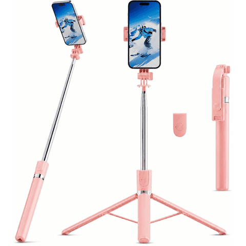 67" Extendable Selfie Stick Tripod, with Wireless Remote, Tripod for Iphone and Android Phone, 360Rotation Portable Phone Tripod, for Selfie Video Recording Vlog