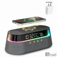 thumbnail image 1 of 6-in-1 Smart Alarm Clock With 15W Fast Wireless Charger, Bluetooth Speaker, FM Radio, Dual Alarm, USB Port & RGB Mood Night Light For Bedroom, 1 of 16