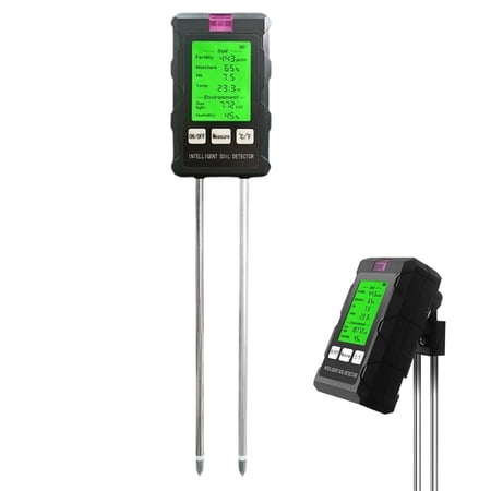 6-in-1 Soil Tester Kit, Soil Moisture/Light/Fertility/pH Meter, Professional Plant Water Monitor for Home Garden Lawn Farm, Indoor Outdoor Use(RL 1 PC)