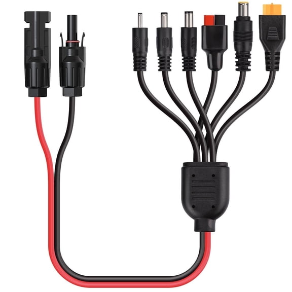 6 in 1 Solar Adapter Cable Kit 12AWG 10FT for Power Stations