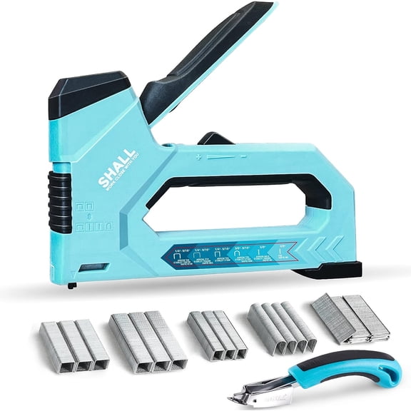 6-in-1 Staple Gun Heavy Duty - Upholstery Stapler Nail Gun with 4000 Counts , Manual Brad Nailer with Staple Remover for Wood, Crafts, Fabric, Cable, Wall, Decoration, Furniture