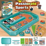 6-in-1 Tabletop Sports Board Game Set - Multi-Functional Indoor Family Fun Toy for Kids & Adults Soccer, Basketball, Bowling, Curling