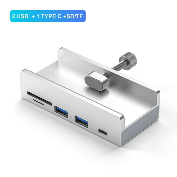 6-in-1 USB 3.0 Hub, 5Gbps Aluminum Alloy Multiport Adapter with TF Card Slot for Laptop & Desktop