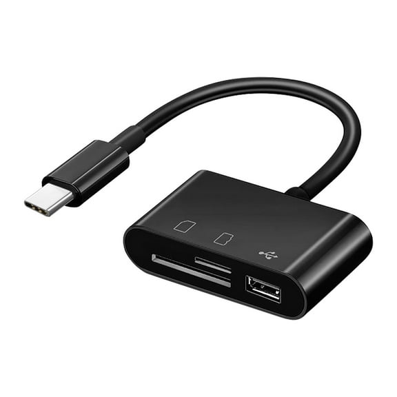 Type C Card Reader 3 Ports, 5Gbps Transfer SD/TF/USB for Android Laptop Data Sharing