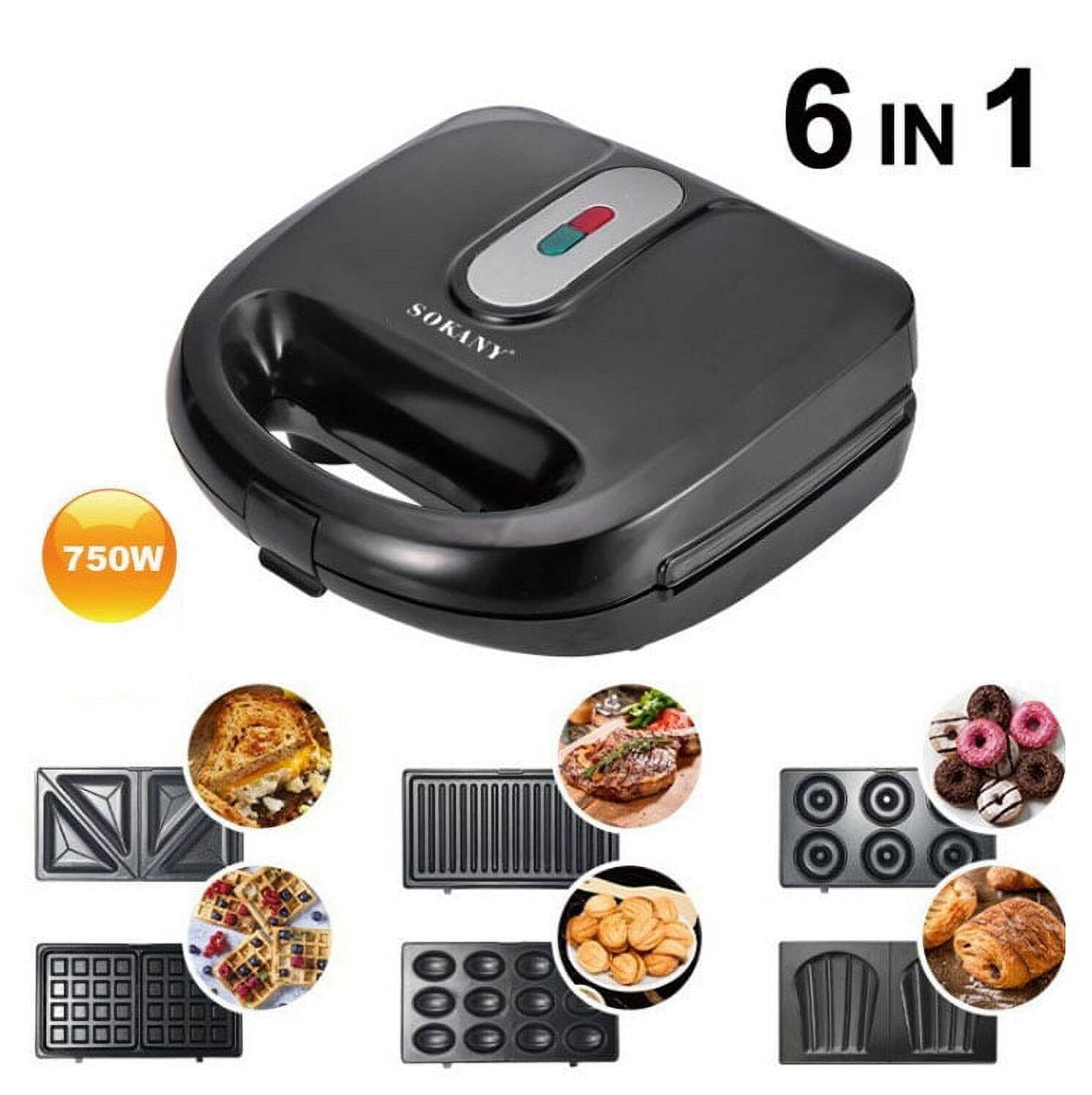 OSTBA 3 in 1 Sandwich Maker Panini Press Waffle Iron Set with 3 Removable  Non-Stick Plates, 750W Toaster Perfect for Sandwiches Grilled Cheese Steak