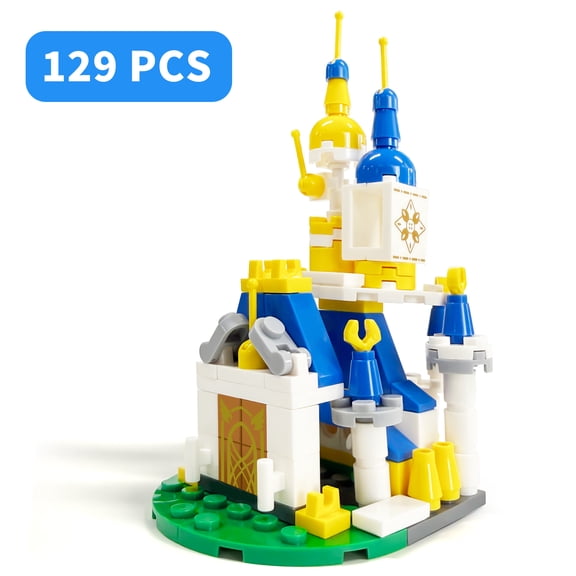 6 in 1 Weatern House Building Blocks Toys，Gifts for kids over 6 years Old, combination Stack transformation Castle block Set Boys & Girls(129Pcs)