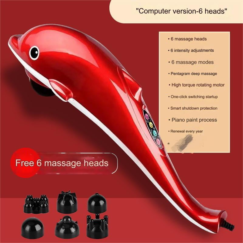 6in1 electric dolphin hand massager vibration infrared neck back feet