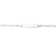 thumbnail image 1 of 6 in. 14K White Gold Diamond Cut Textured Baby Id Bracelet Chain with Lobster Clasp, 1 of 1