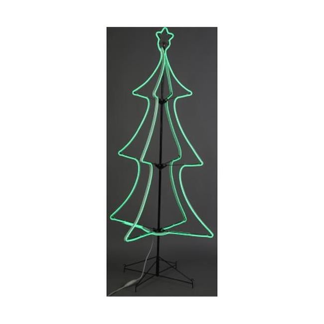 6 in. 3D Folding Tree in LED Green Tape Lights - Green - Walmart.com