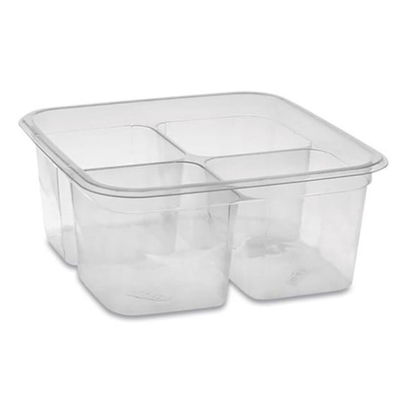 6 in. 4-Compartment Container - Clear - 360 per Case