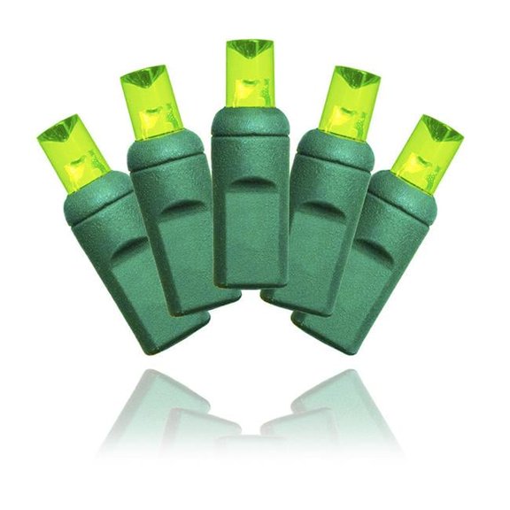 6 in. 50 5mm Green LED Lights with .25 Twinkle, Spacing Wire