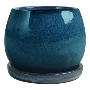 6 in. Aqua Blue Artisan Pot