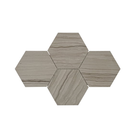 6-in Athens Gray Hexagon 12-in x 10-in Honed Mosaic Floor and Wall Tile(4.17-sq. ft/ Box)