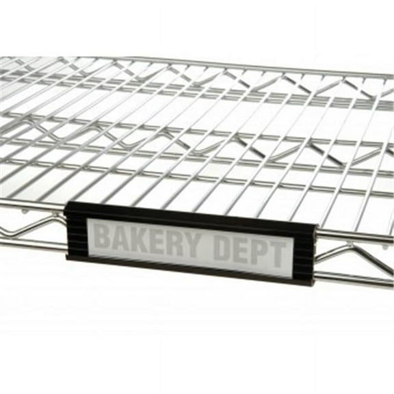 6 in. Black Plastic Shelf Label - 4-pkg