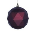 thumbnail image 1 of 6 in. Burgundy Matte Geometric Christmas Ornament Ball - 4 per Bag, 1 of 1
