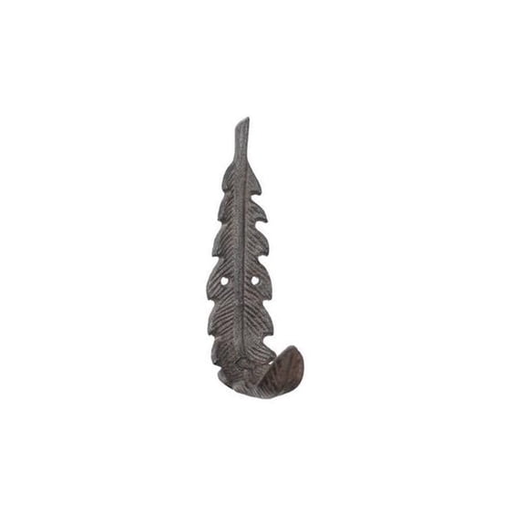 6 in. Cast Iron Decorative Feather Hook