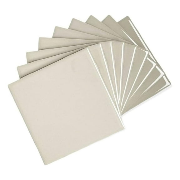 6 in Ceramic Tile Gloss 6x6 Box of 8 Piece for Bathroom Wall and Kitchen Backsplash by (Almond)