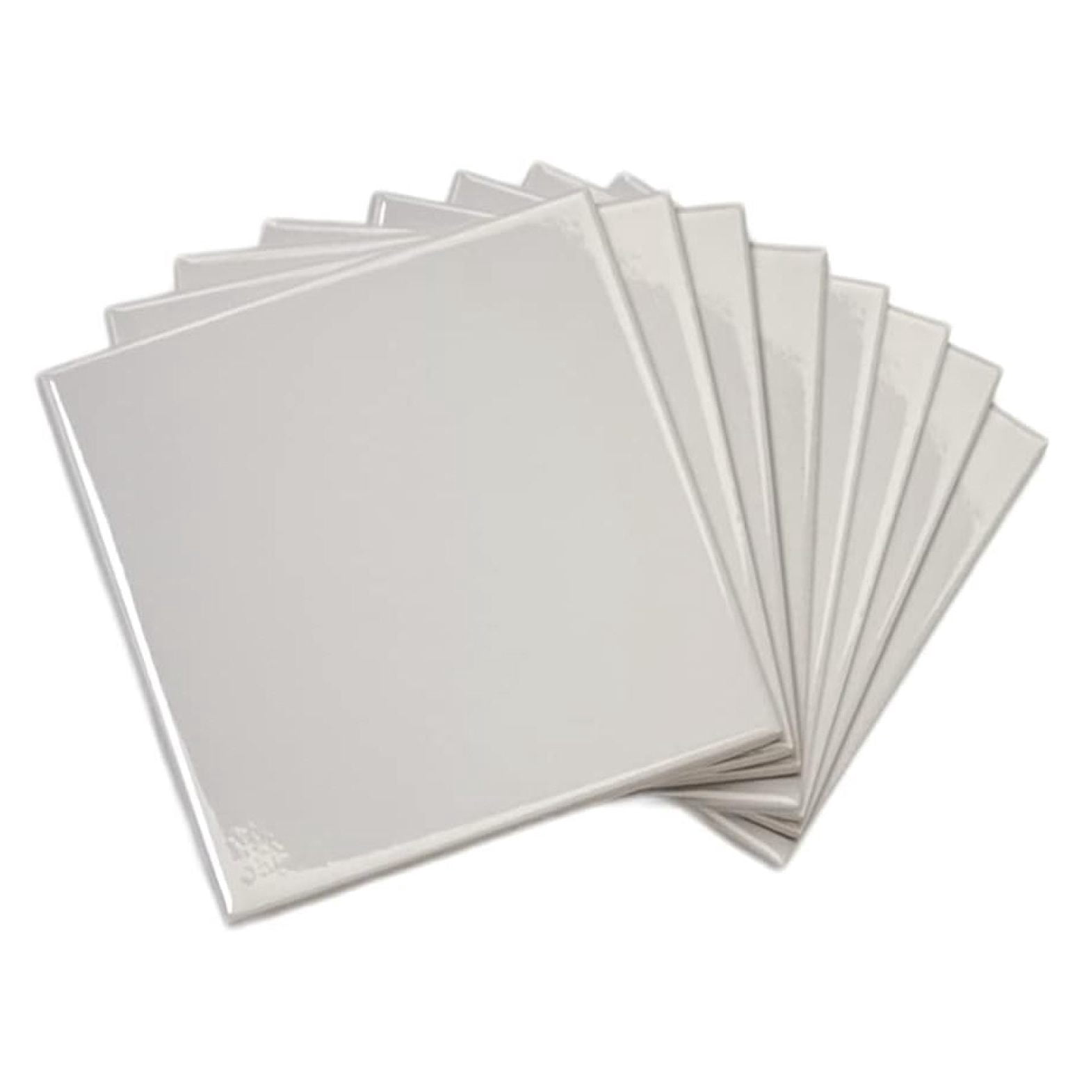 6 in Ceramic Tile Gloss 6x6 Box of 8 Piece for Bathroom Wall and Kitchen Backsplash by saney (Light Gray)