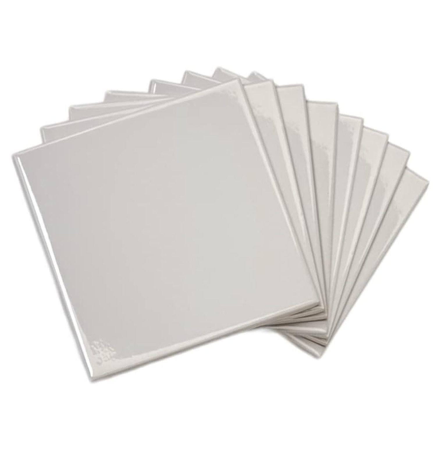 6 in Ceramic Tile Gloss 6x6 Box of 8 Piece for Bathroom Wall and Kitchen Backsplash by saney (Light Gray)
