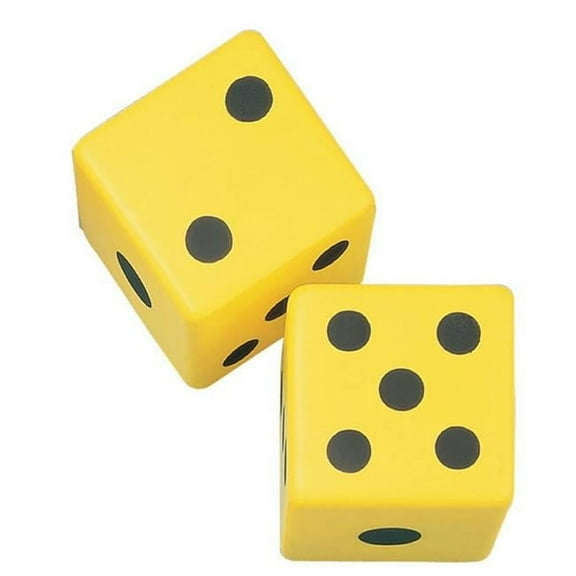 6 in. Coated Foam Dice, Yellow & Black