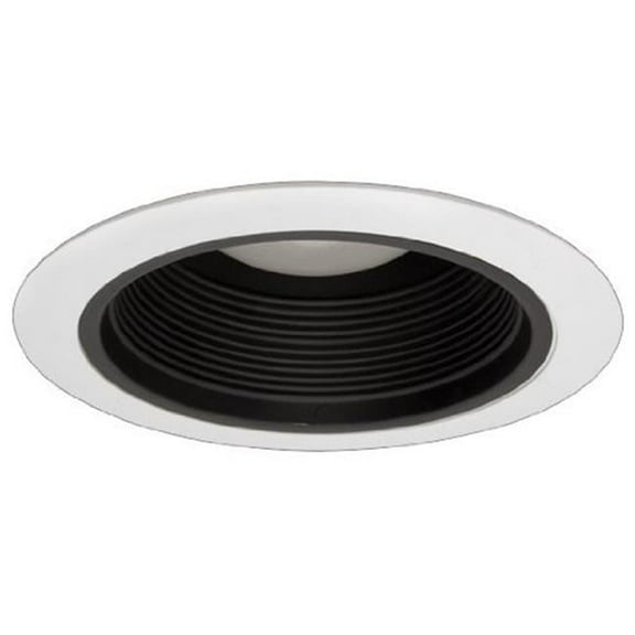 6 in. Cone Baffle Trim, Black & White - 75 watt