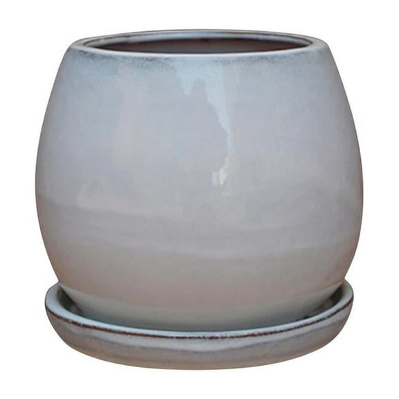 6 in. Dia. Cream White Ceramic Planter - Case of 4