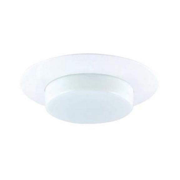 6 in. Dropped Shower Trim With Opal Glass, White