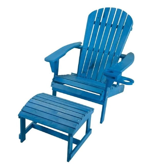 6 in. Earth Adirondack Chair with Phone & Cup Holder, Sky Blue