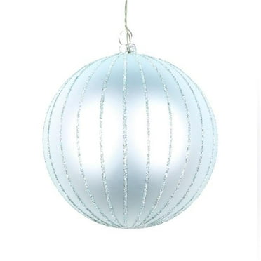 6 in. Frosty Mint Matte Glitter Ball Christmas Ornament - 2 per Bag