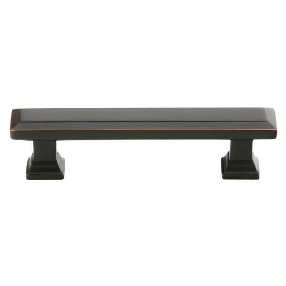 6 in. Geometric Rectangular Cabinet Pull, Oil Rubbed Bronze