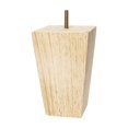 6 in. H x 33/4 in. Square Unfinished Solid Hardwood Square Bun Foot