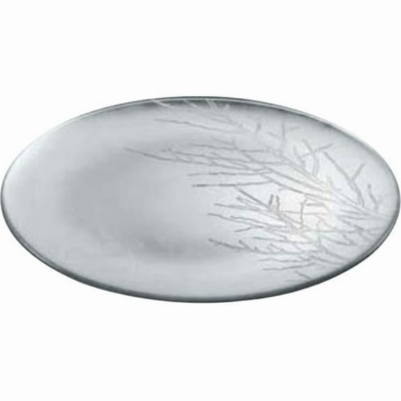6 in. Les Arbres Glass Plate Hand Painted - Silver