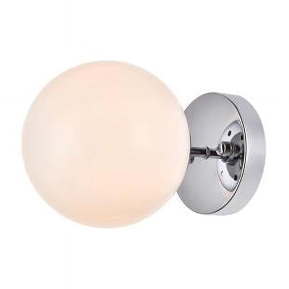 6 in. Mini Dual Flush Mount & Bath Sconce with Frosted Glass in Chrome