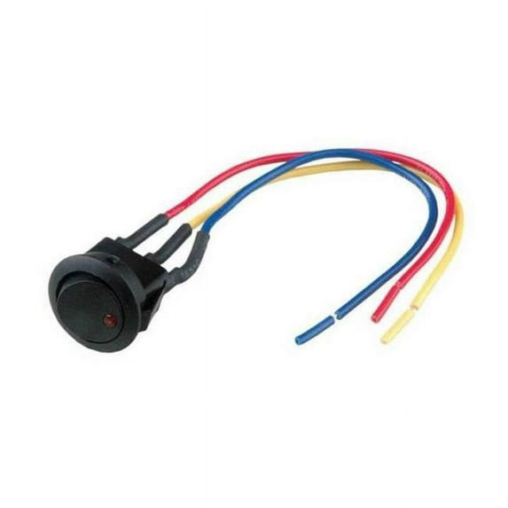 6 in. Mini Rocker Switch with Lead Wire, Red Color - LED