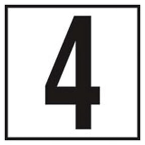 6 in. Number 4 Depth Marker Non Skid Ceramic Tile - 5 in.