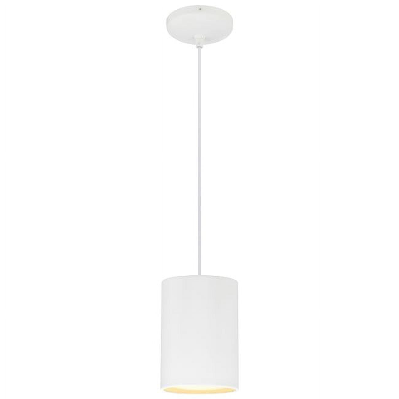 Matte White Steel Cylinder Pendant Light