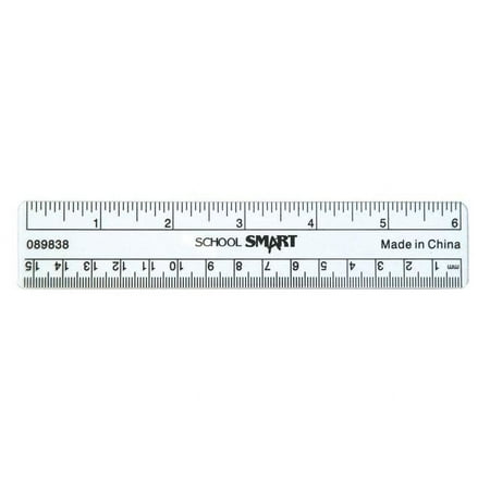 6 in. Plastic Ruler Flexible, Clear - Pack of 12