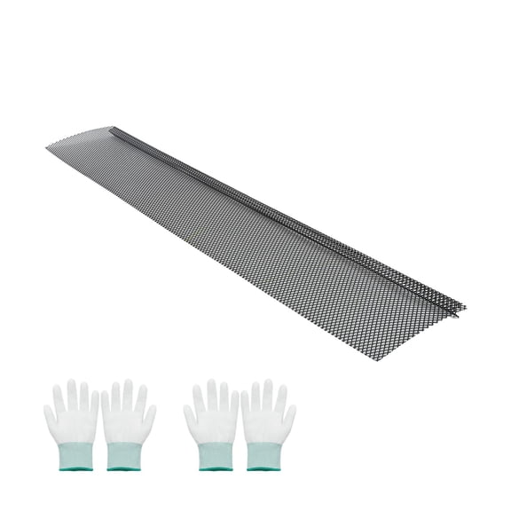 6 in Powder-Coated Steel Gutter Guard 120 ft, Leaf Screen for Debris, Fits 6" Systems, 40 Pack, Black