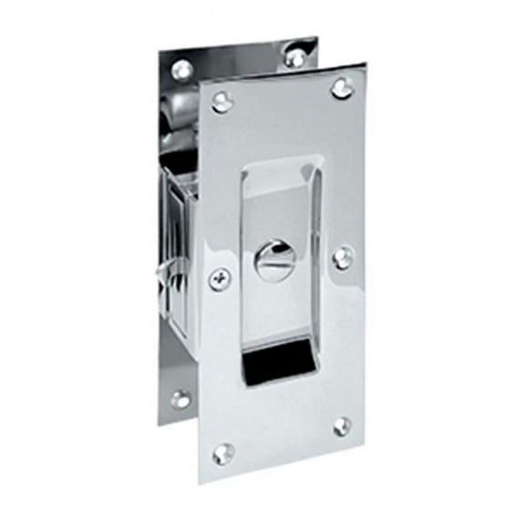 6 in. Privacy Decorative Pocket Lock, Bright Chrome - Solid
