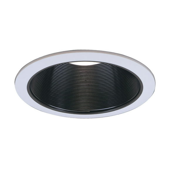 6 in R30 Black Recessed Metal Baffle Trim for Use with 6 in IC or non-IC Rated recessed Housing, EVRT610MBWH