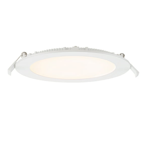 6 in Round 800 Lumens Selectable CCT Integrated LED Canless Slim Panel Light, EV685RWK50WH