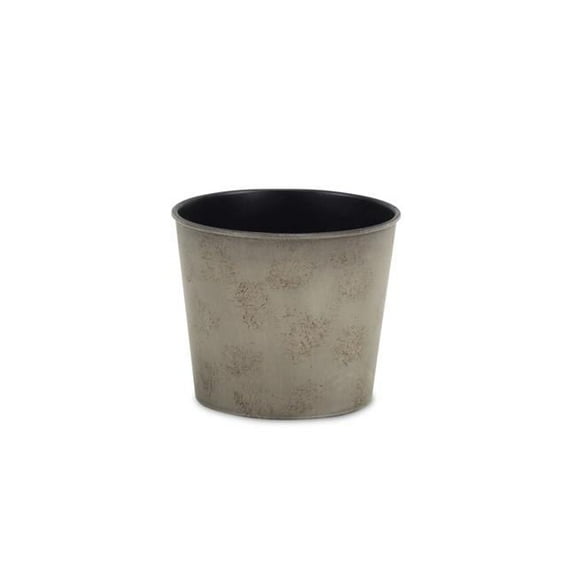 6 in. Round Tapered Recycled Plastic Planter, Light Gray