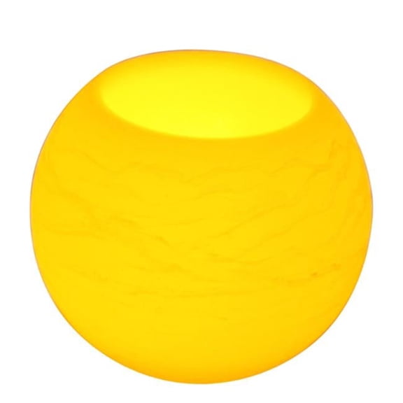 6 in. Round Wax Sphere LED Flameless Candle with 5 Hour Timer - AA Batteries, Super Long Battery Life