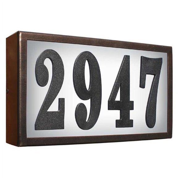 6 in. Serrano Standard Lighted Address Plaque with LED Lights Do It Yourself Kit - Bronze Frame Color