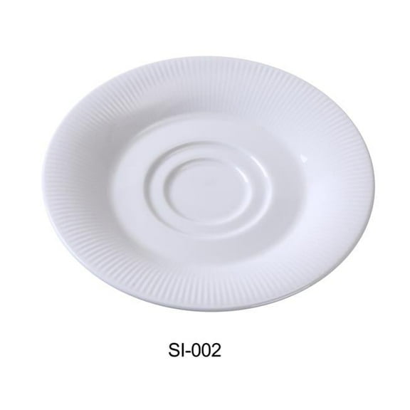 6 in. Siena Porcelain Saucer for SI-001, Bone White - Pack of 36