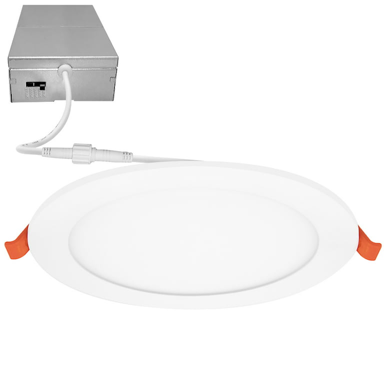 6 in. Slim Round Recessed LED Downlight, Canless IC Rated, 1050 Lumens, 5  CCT Color Selectable 2700K-5000K