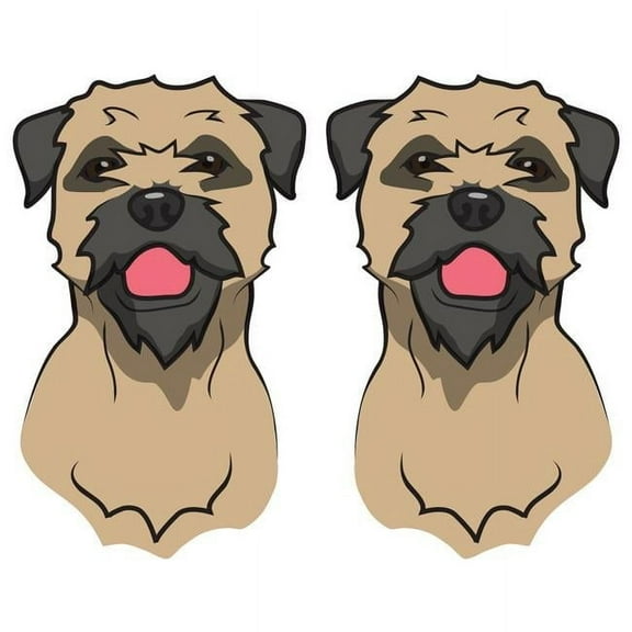 6 in. Super Cute Dog Decal - Border Terrier - Pack of 2
