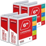 6-in White, 4-Pack, Heavy Duty Slant D-Rings,1100+ Sheet Capacity, Binder Locking, 3 Ring Binder, Clear View, Pockets 6.5 Inch Spine