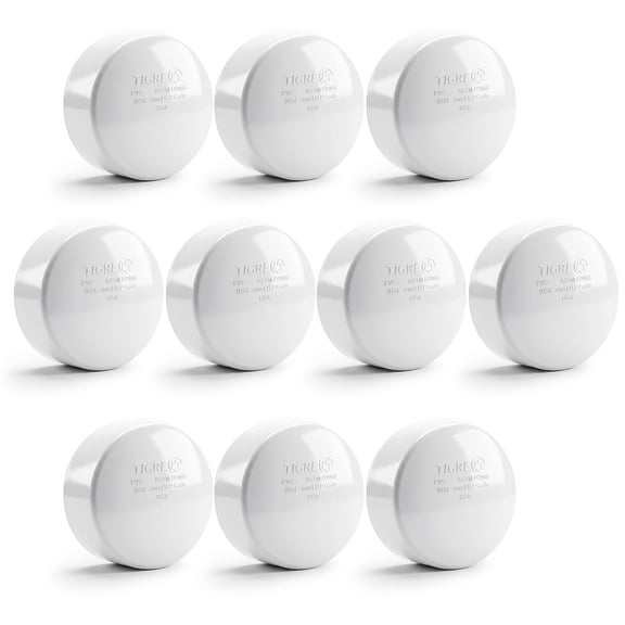 6 in. White PVC DWV Cap, Hub Connection End Cap Fitting for Drain, Waste & Vent Systems (8-Pack)